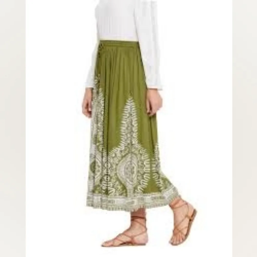 Chelsea & Thedore Bohemian Dusty Blue Maxi Skirt - Picture 7 of 7